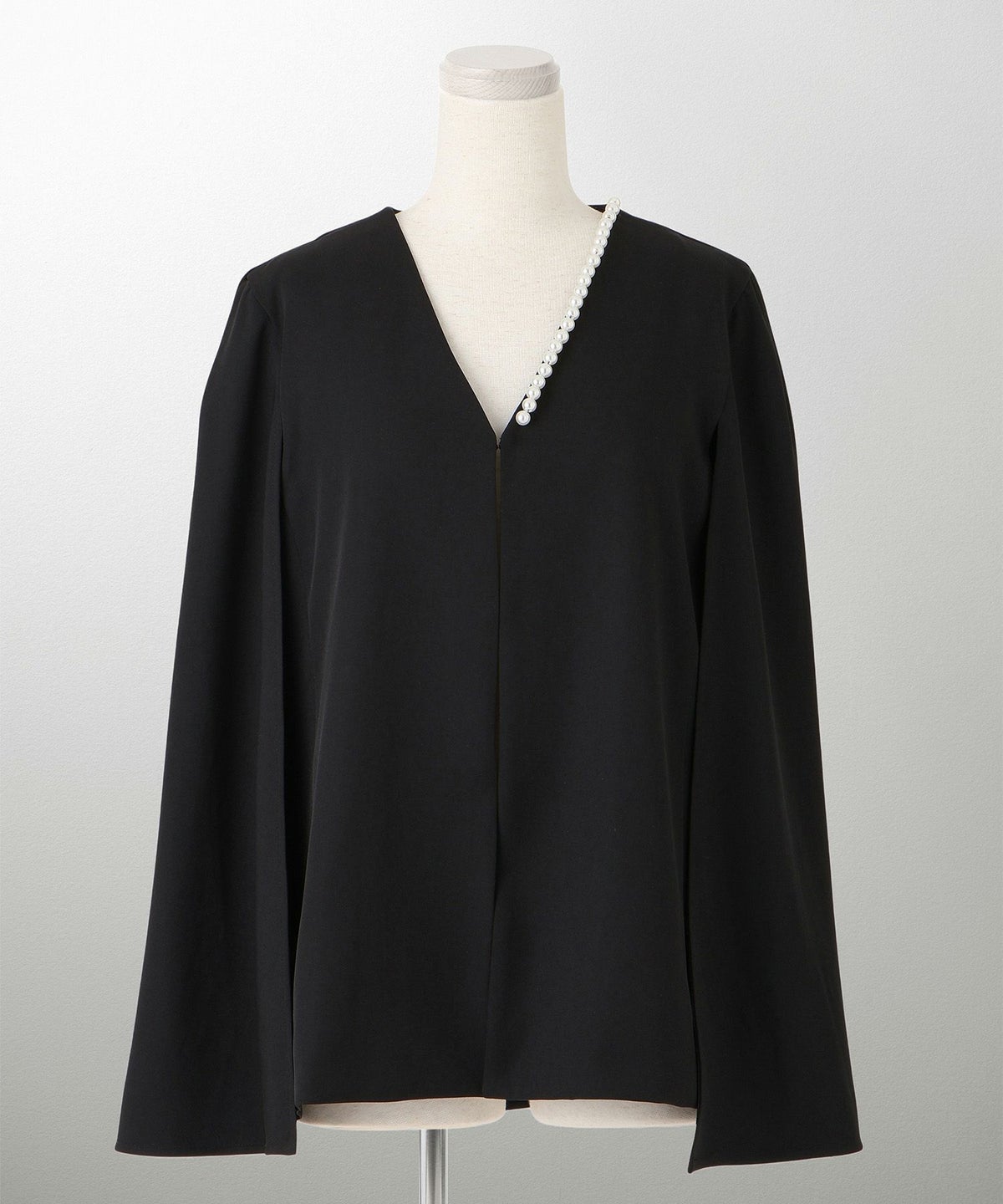 レディース パールトリム ジャケット/ホワイト/ブラック/M