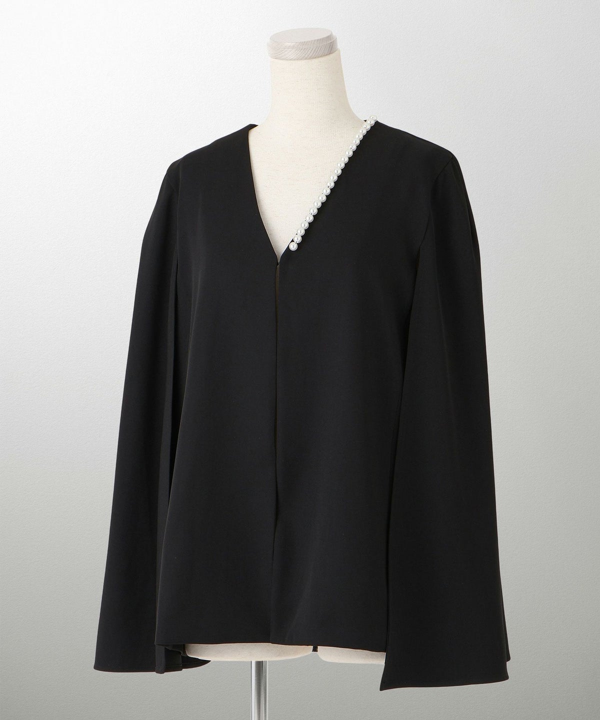 レディース パールトリム ジャケット/ホワイト/ブラック/M