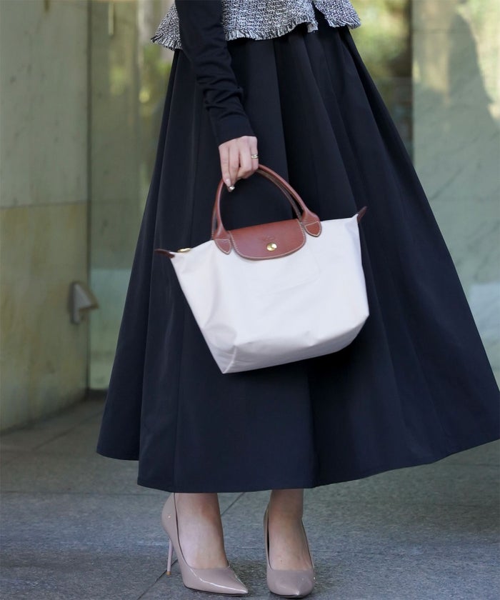 レディース ミックスツイード ノースリーブ ドッキングワンピース/ホワイト/ブラック/M/ロング丈