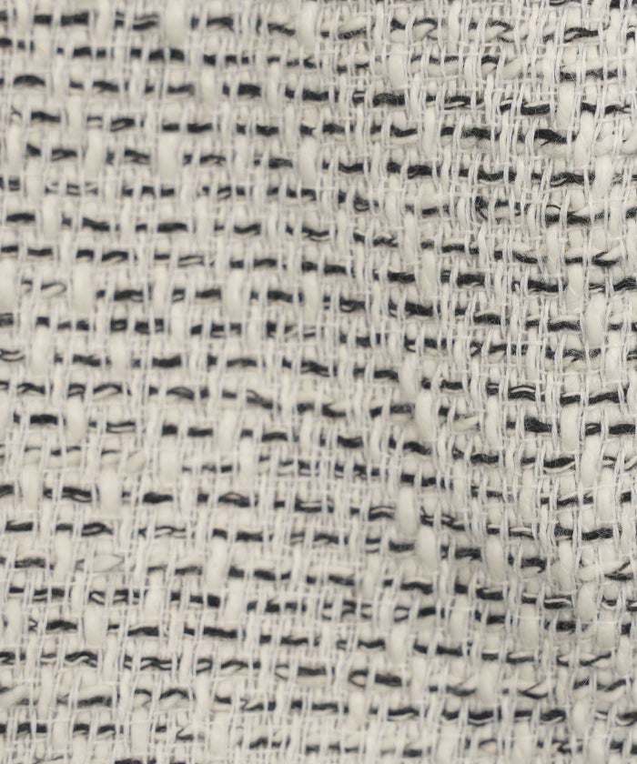 レディース ミックスツイード ノースリーブ ドッキングワンピース/ホワイト/ブラック/M/ロング丈