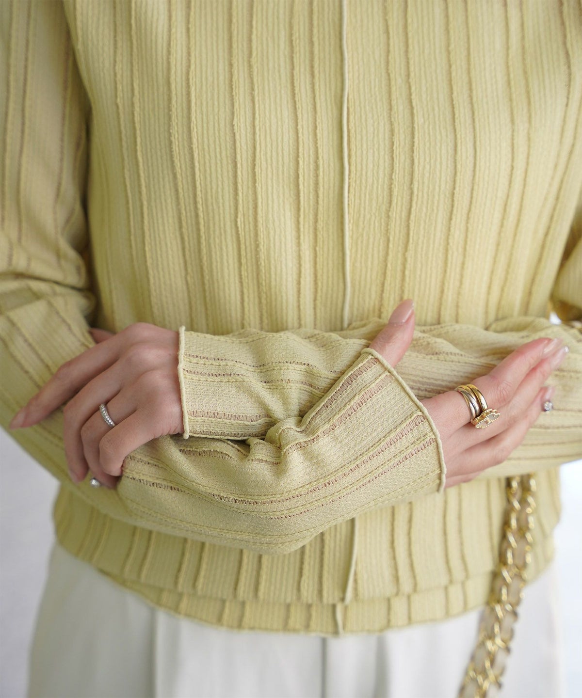 レディース 春 秋 冬 カットソー 薄手 カジュアル きれいめ 洗える ホワイト/ライトグリーン/ブラック/M/ボトルネック/長袖