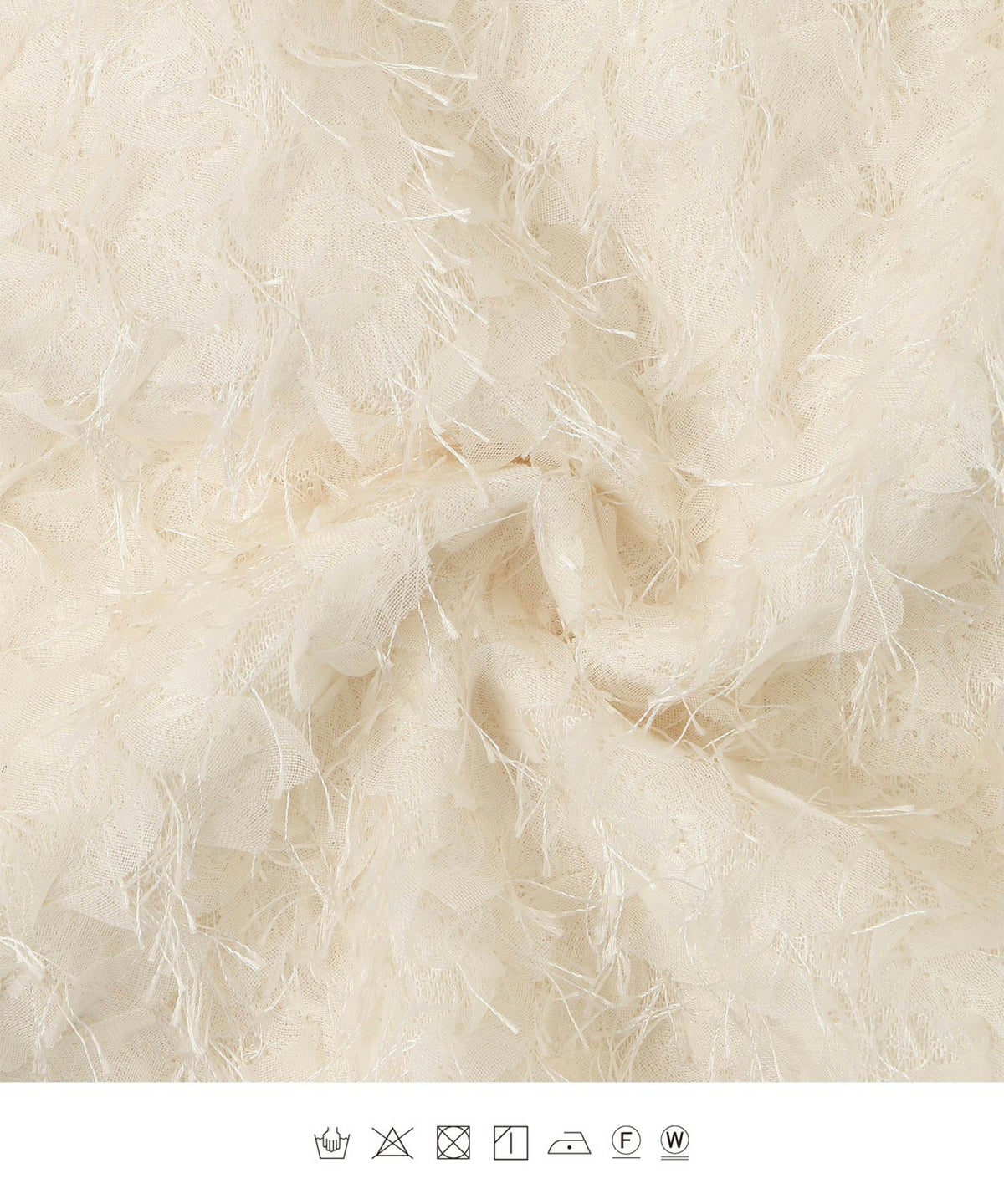 レディース モチーフ チュール フリル/アイボリー/ブラック/M/2way/フェザー/長袖