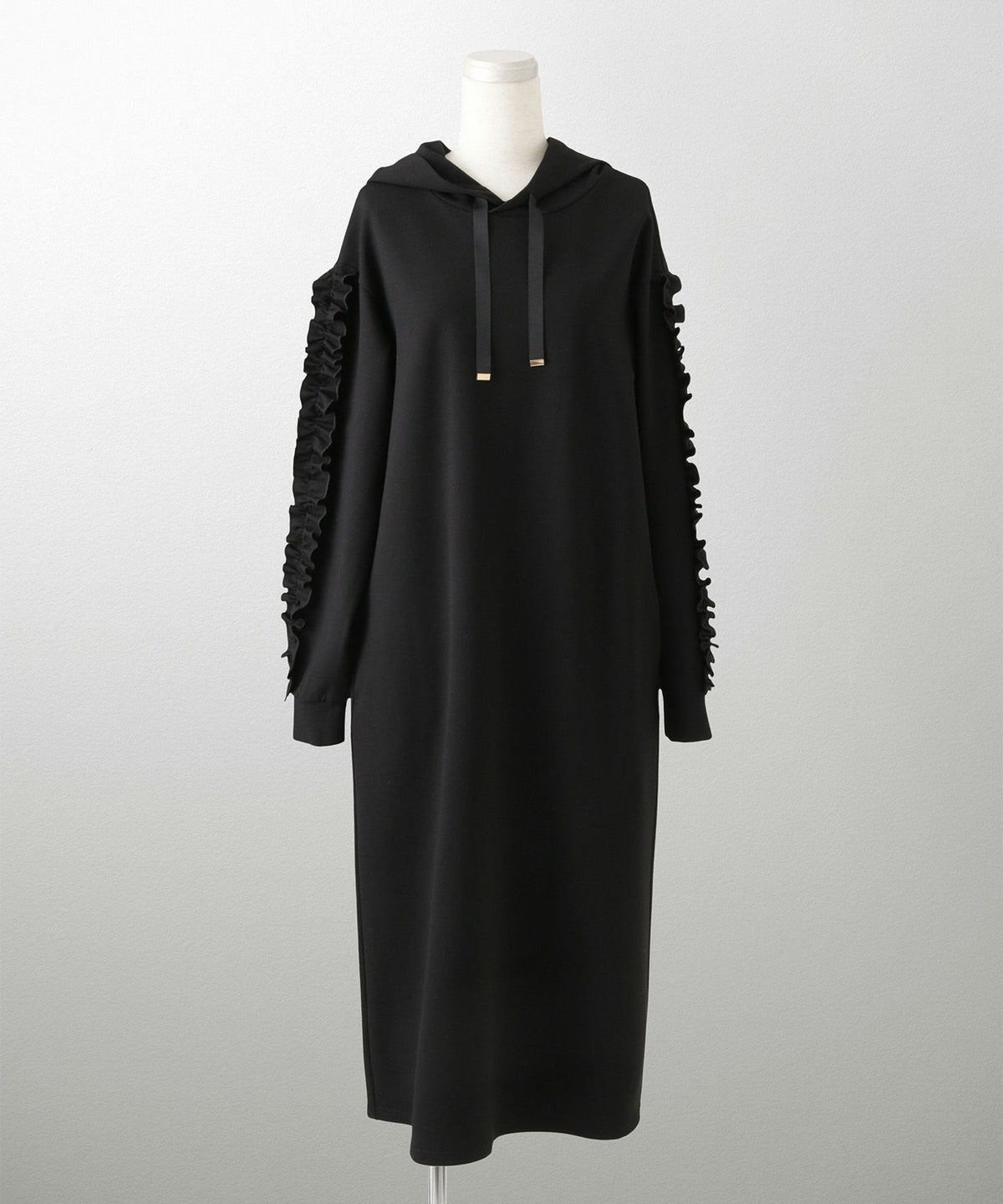 レディース 春 秋 ポンチ素材 カジュアル 上品/グレー/ブラック/M/プチフリル/ポケット/長袖