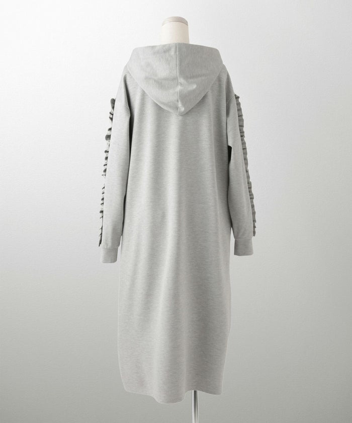 レディース 春 秋 ポンチ素材 カジュアル 上品/グレー/ブラック/M/プチフリル/ポケット/長袖