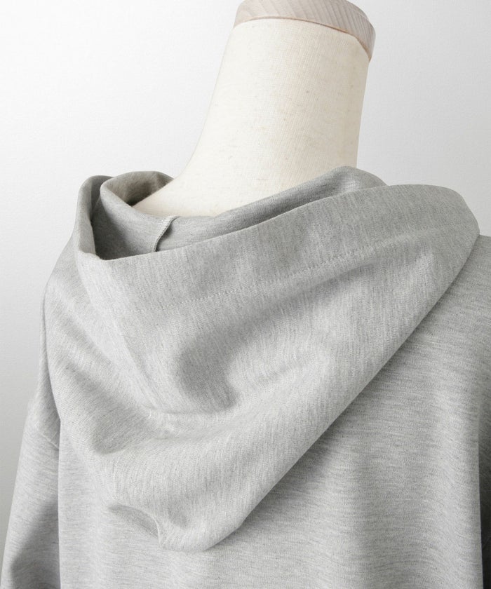 レディース 春 秋 ポンチ素材 カジュアル 上品/グレー/ブラック/M/プチフリル/ポケット/長袖