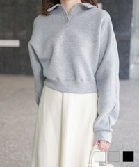 レディース 春 プルオーバー 上品 カジュアル ポロ スウェット トップス HUIT