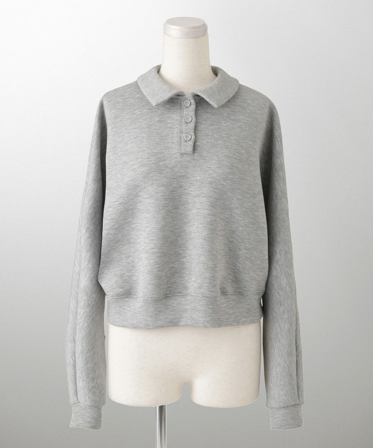 レディース 春 プルオーバー 上品 カジュアル/ホワイト/グレー/ブラック/M/ポロ襟/長袖