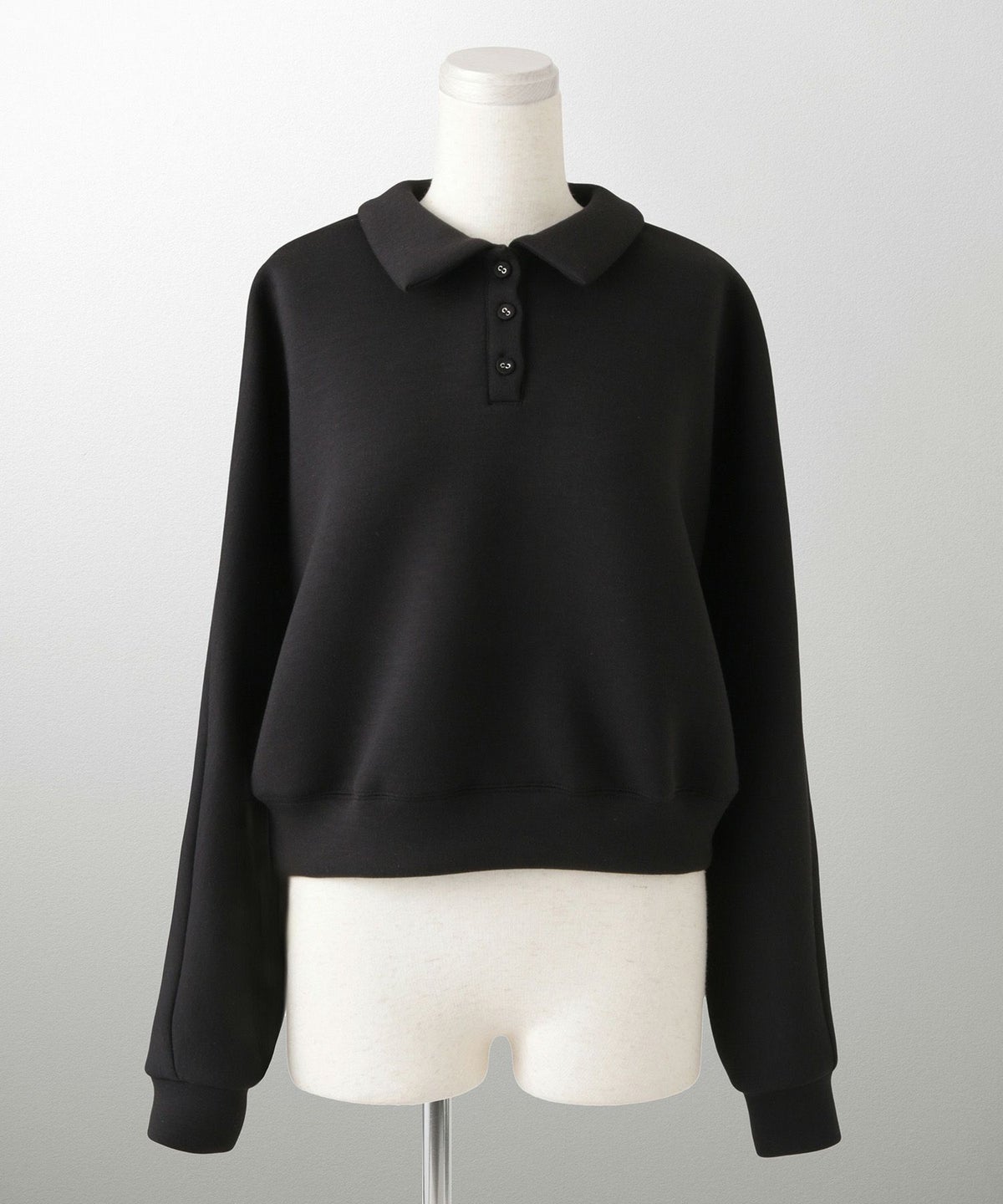 レディース 春 プルオーバー 上品 カジュアル/ホワイト/グレー/ブラック/M/ポロ襟/長袖