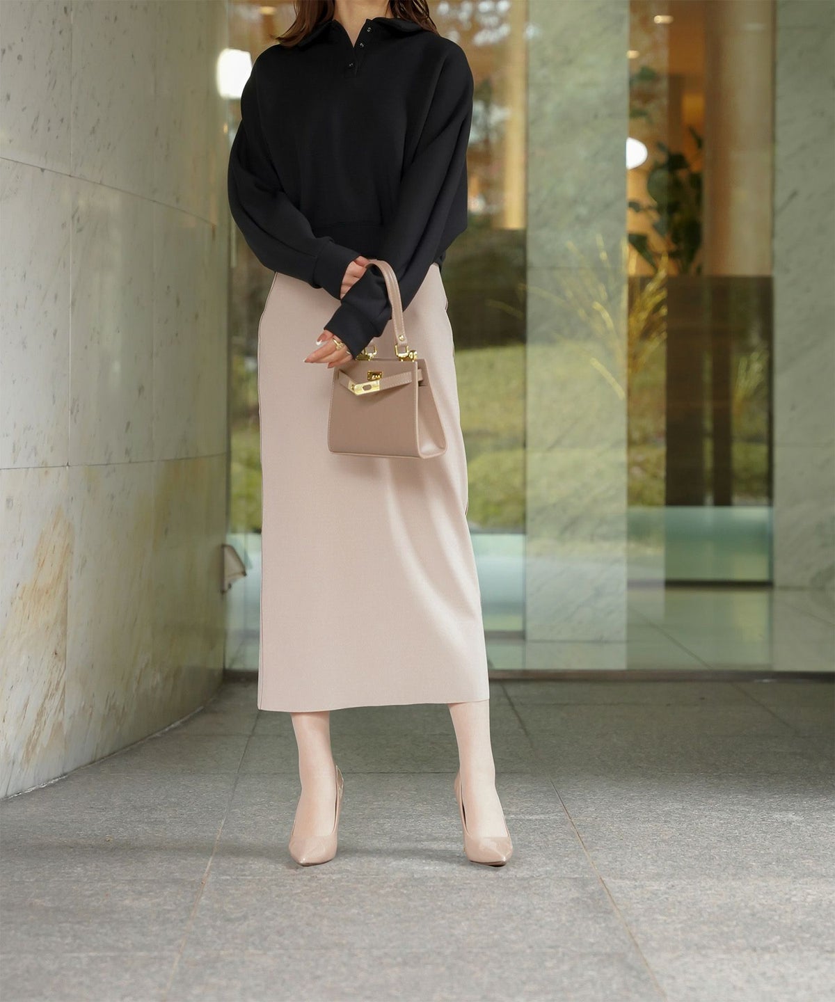 レディース 春 プルオーバー 上品 カジュアル/ホワイト/グレー/ブラック/M/ポロ襟/長袖