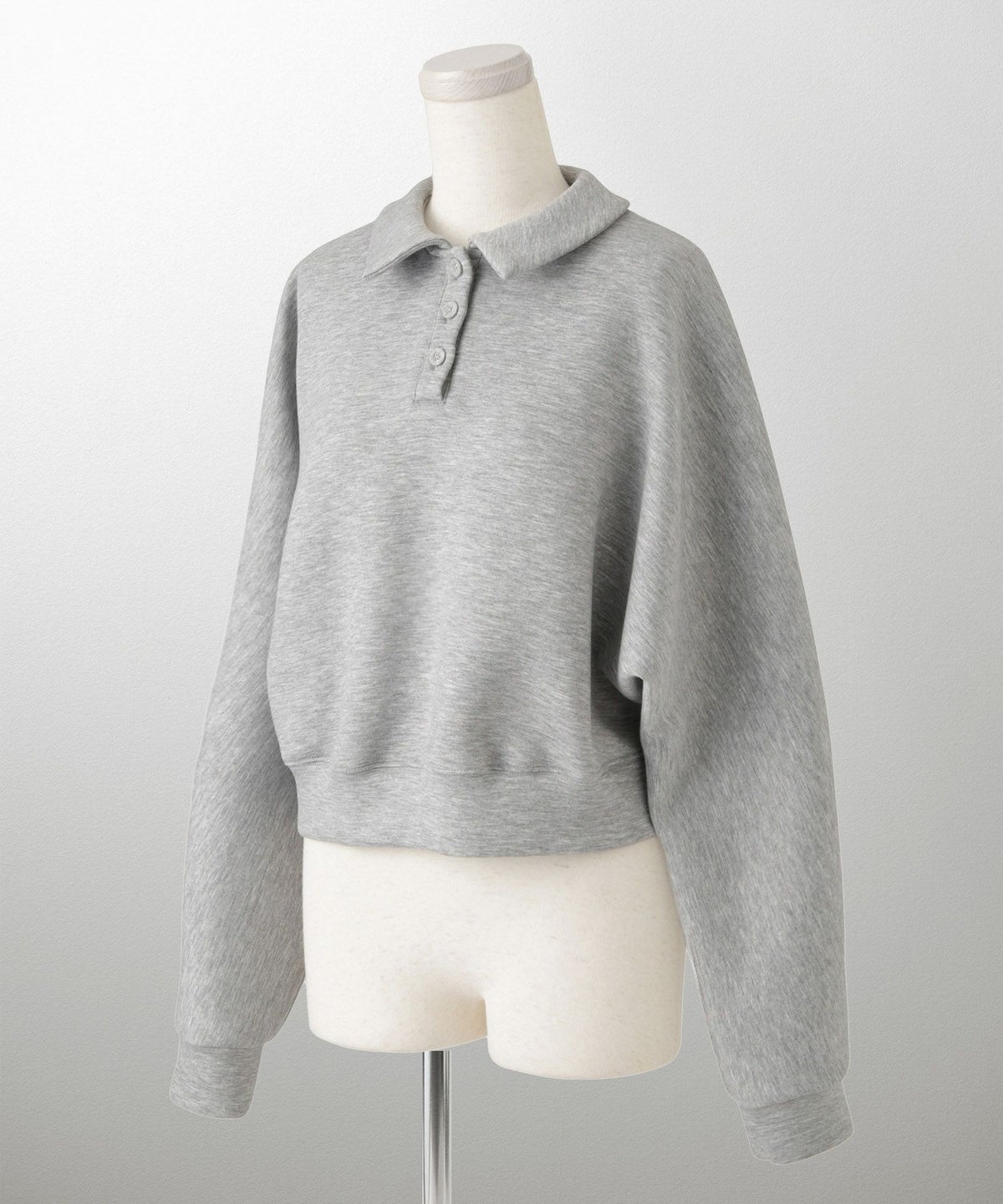 レディース 春 プルオーバー 上品 カジュアル/ホワイト/グレー/ブラック/M/ポロ襟/長袖