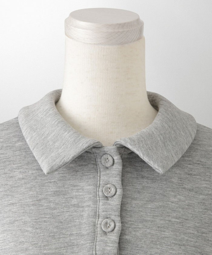 レディース 春 プルオーバー 上品 カジュアル/ホワイト/グレー/ブラック/M/ポロ襟/長袖