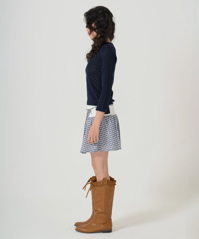 ミニスカート/ボトムス/スカート/切替/チェック