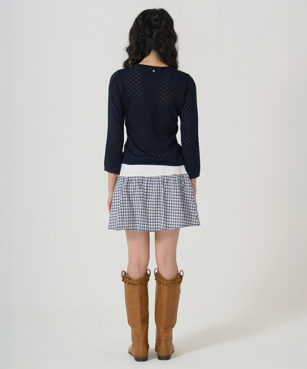 ミニスカート/ボトムス/スカート/切替/チェック