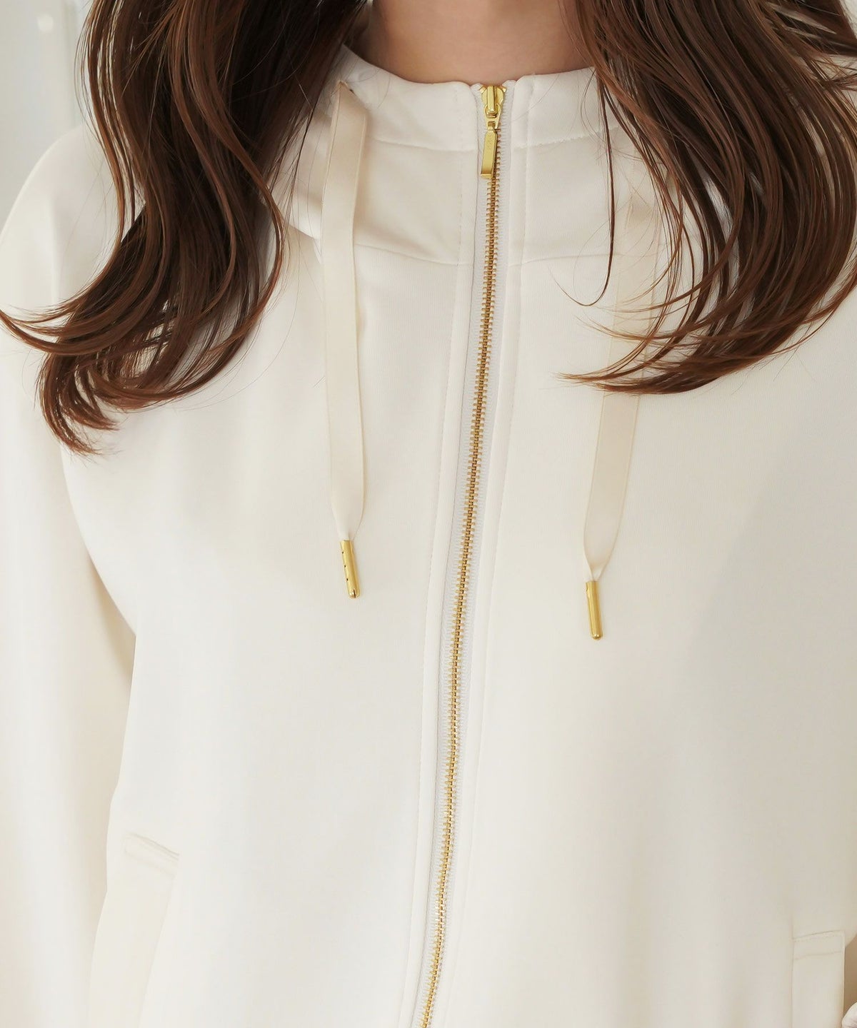 セレクト パーカー レディース ライトアウター おしゃれ かわいい きれいめ 白黒 春秋 ジョイントスペース