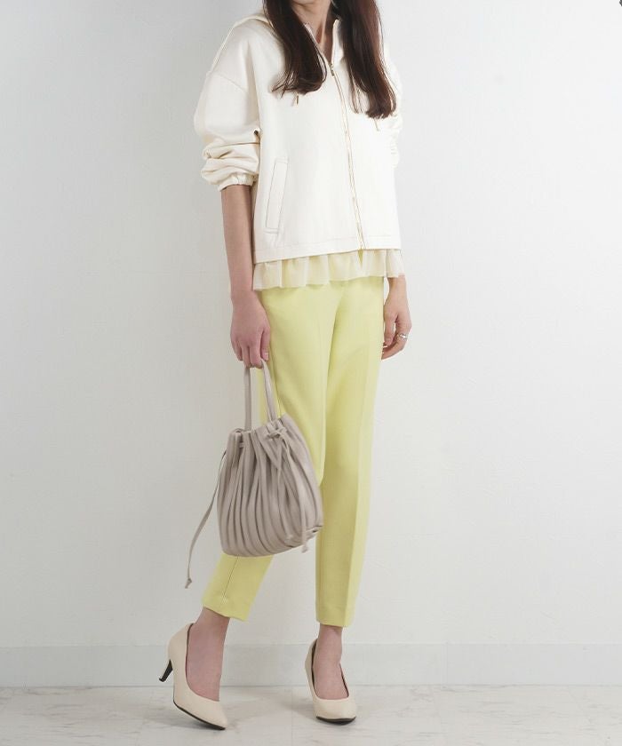 セレクト パーカー レディース ライトアウター おしゃれ かわいい きれいめ 白黒 春秋 ジョイントスペース