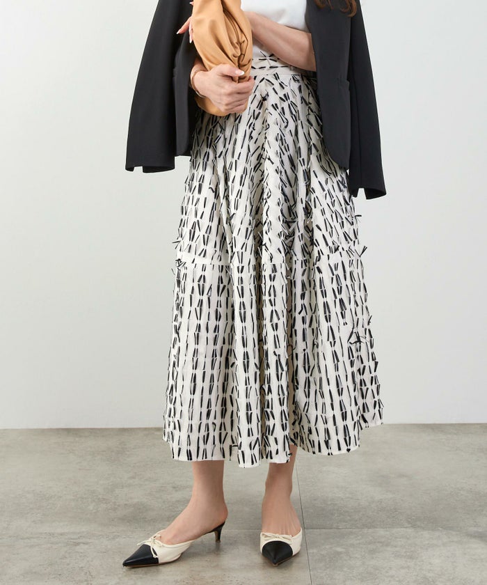 手洗い可上品きれいめエレガントフリンジモノトーン白黒ふんわりジョイントスペース