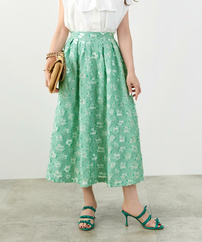 手洗い可おしゃれフェミニン上品エレガント大人可愛いきれいめ花柄フラワー春ジョイントスペース