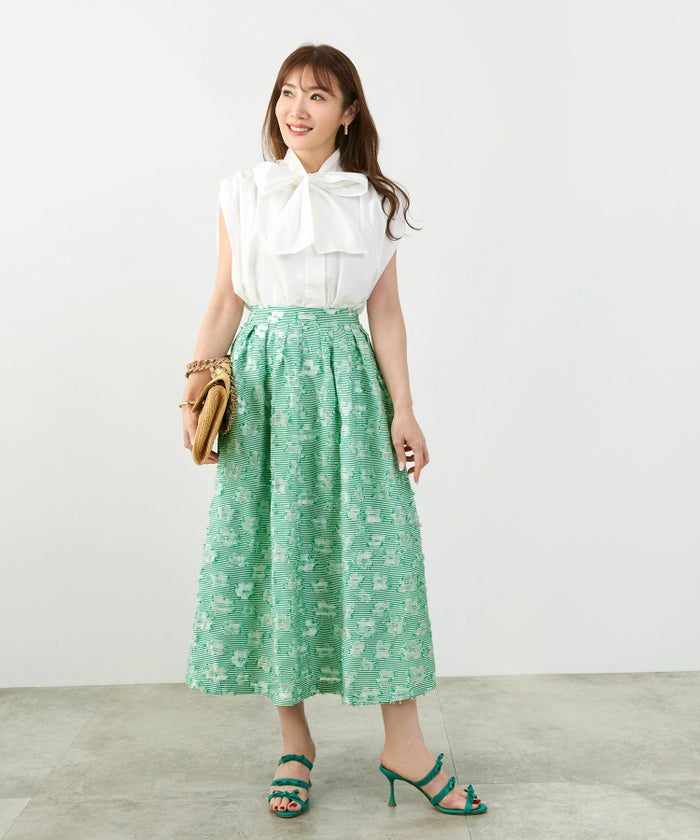 手洗い可おしゃれフェミニン上品エレガント大人可愛いきれいめ花柄フラワー春ジョイントスペース