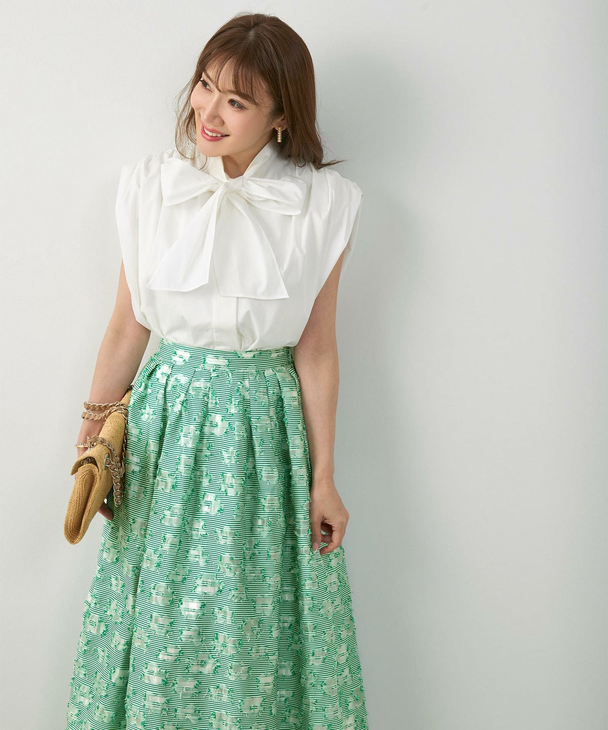 手洗い可おしゃれフェミニン上品エレガント大人可愛いきれいめ花柄フラワー春ジョイントスペース