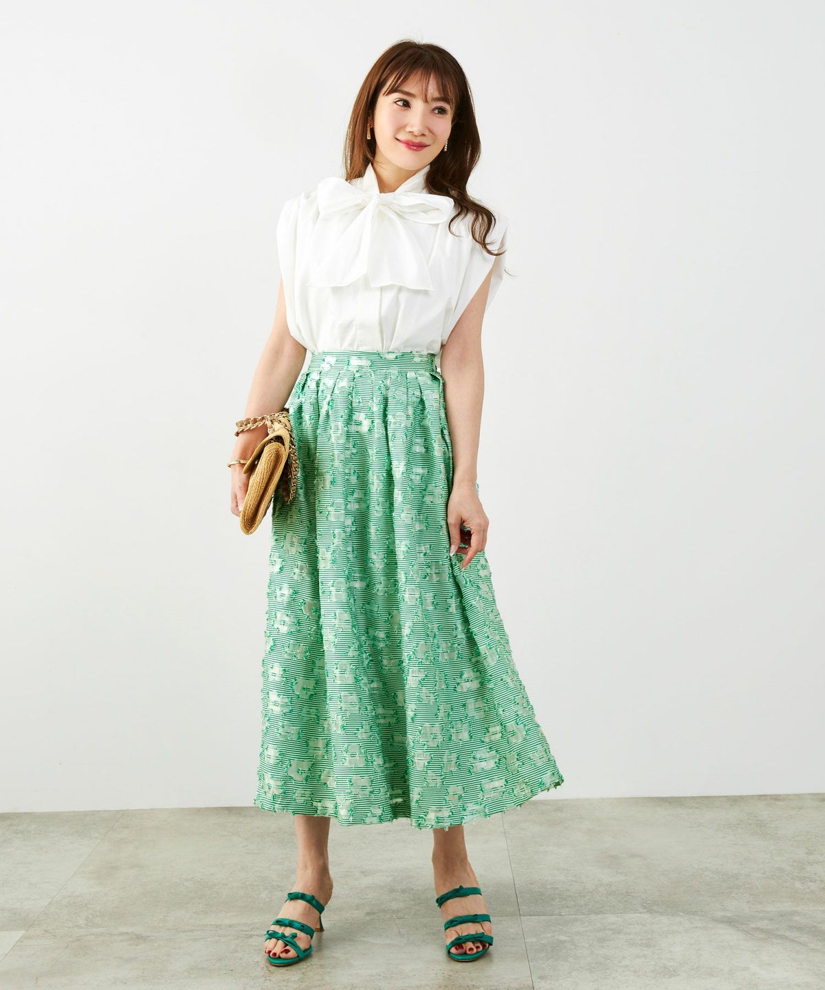 手洗い可おしゃれフェミニン上品エレガント大人可愛いきれいめ花柄フラワー春ジョイントスペース