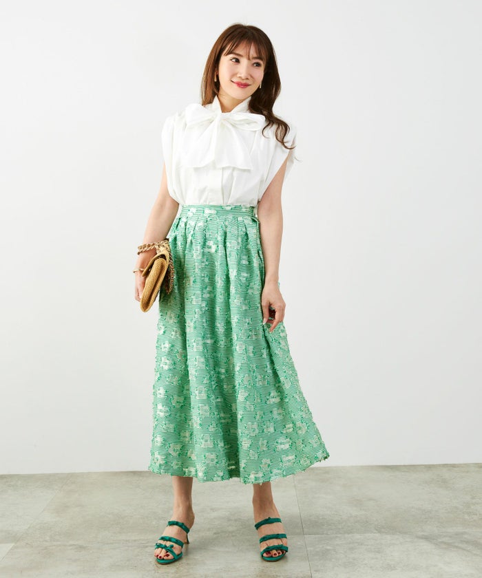 手洗い可おしゃれフェミニン上品エレガント大人可愛いきれいめ花柄フラワー春ジョイントスペース