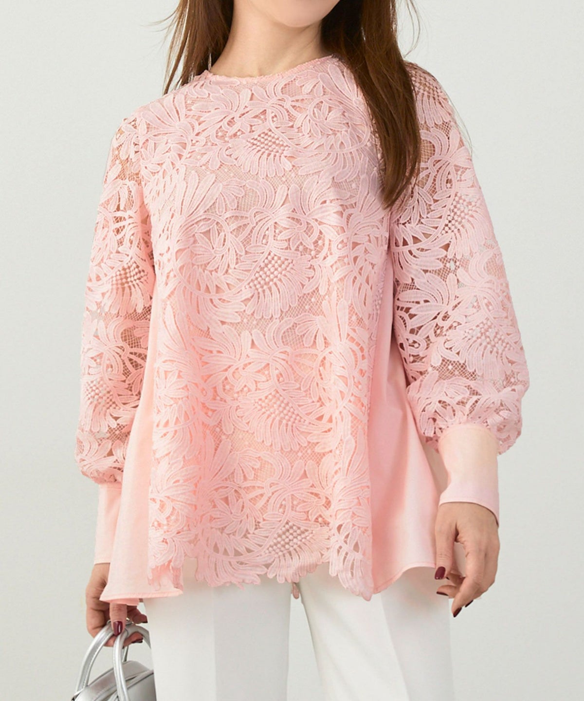 新色追加 手洗い可 オフィス おしゃれ フェミニン 透け感 涙開き カフス 上品 きれいめ 長袖 白 ジョイントスペース