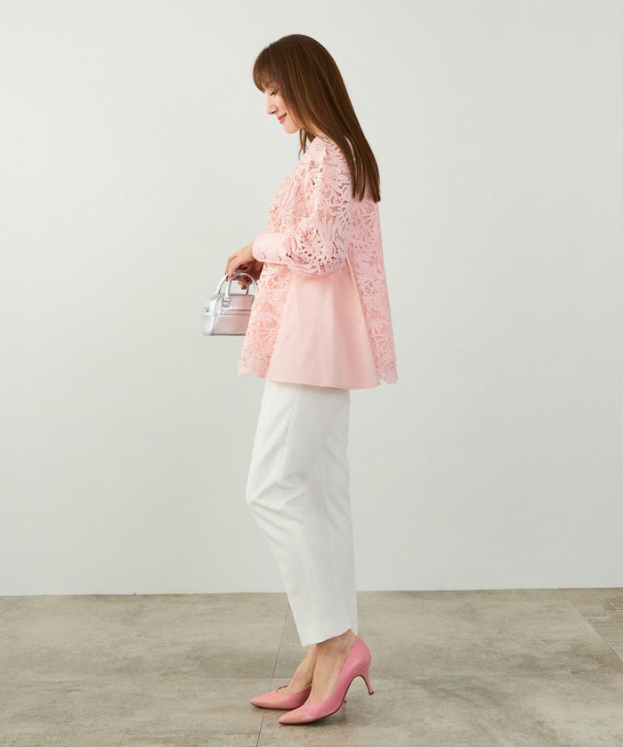 新色追加 手洗い可 オフィス おしゃれ フェミニン 透け感 涙開き カフス 上品 きれいめ 長袖 白 ジョイントスペース