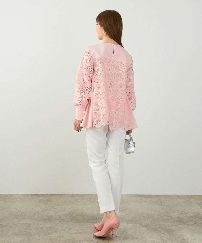 新色追加 手洗い可 オフィス おしゃれ フェミニン 透け感 涙開き カフス 上品 きれいめ 長袖 白 ジョイントスペース