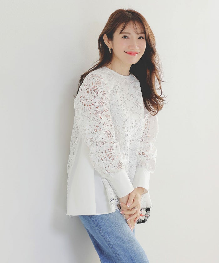 新色追加 手洗い可 オフィス おしゃれ フェミニン 透け感 涙開き カフス 上品 きれいめ 長袖 白 ジョイントスペース