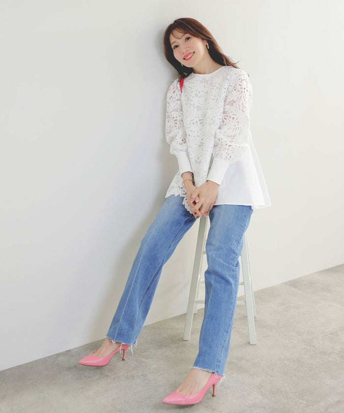 新色追加 手洗い可 オフィス おしゃれ フェミニン 透け感 涙開き カフス 上品 きれいめ 長袖 白 ジョイントスペース