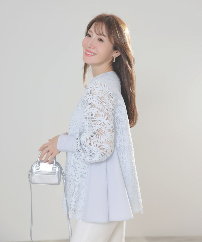 新色追加 手洗い可 オフィス おしゃれ フェミニン 透け感 涙開き カフス 上品 きれいめ 長袖 白 ジョイントスペース