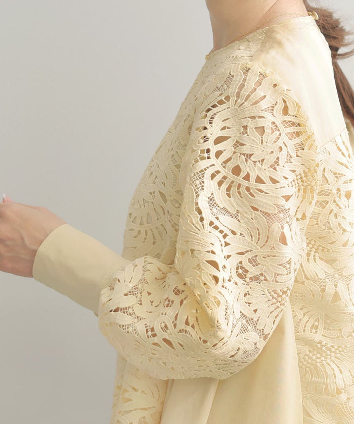 新色追加 手洗い可 オフィス おしゃれ フェミニン 透け感 涙開き カフス 上品 きれいめ 長袖 白 ジョイントスペース