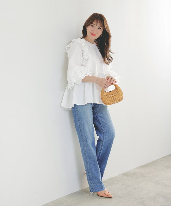 手洗い可体型カバーイレヘムフリルおしゃれフェミニン上品大人可愛いきれいめ春白ジョイントスペース