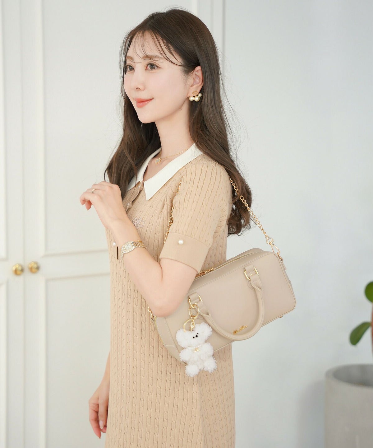 レディース/セット/ぬいぐるみ/ぬい活/バッグ/横長/ボストンバッグ/2点セット