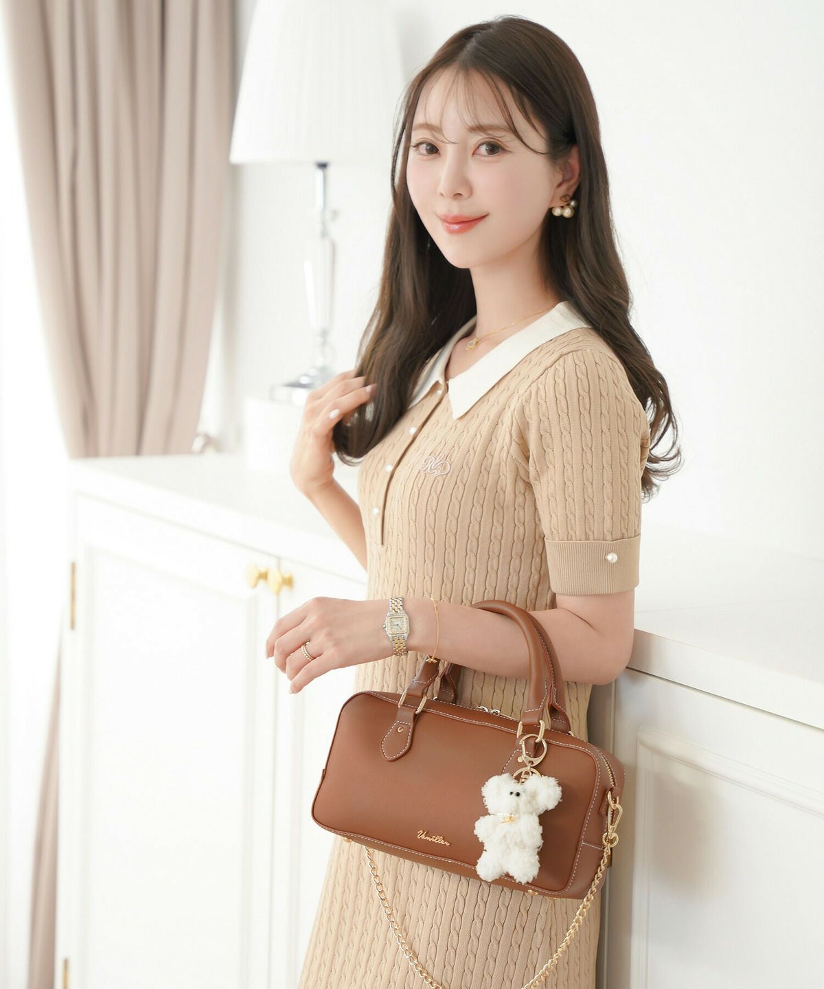 レディース/セット/ぬいぐるみ/ぬい活/バッグ/横長/ボストンバッグ/2点セット