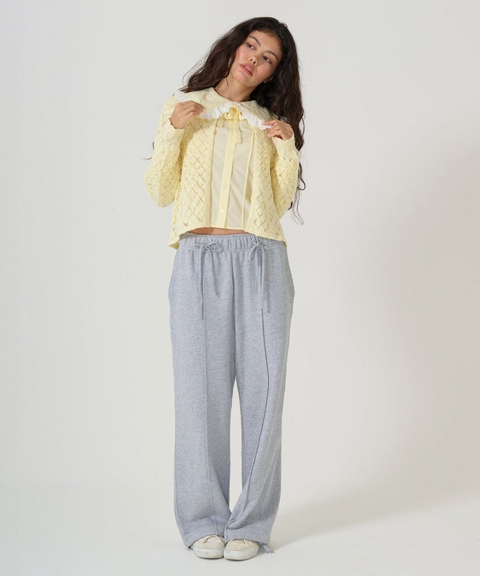 トップス/カーディガン/スラブ糸/透かし編み