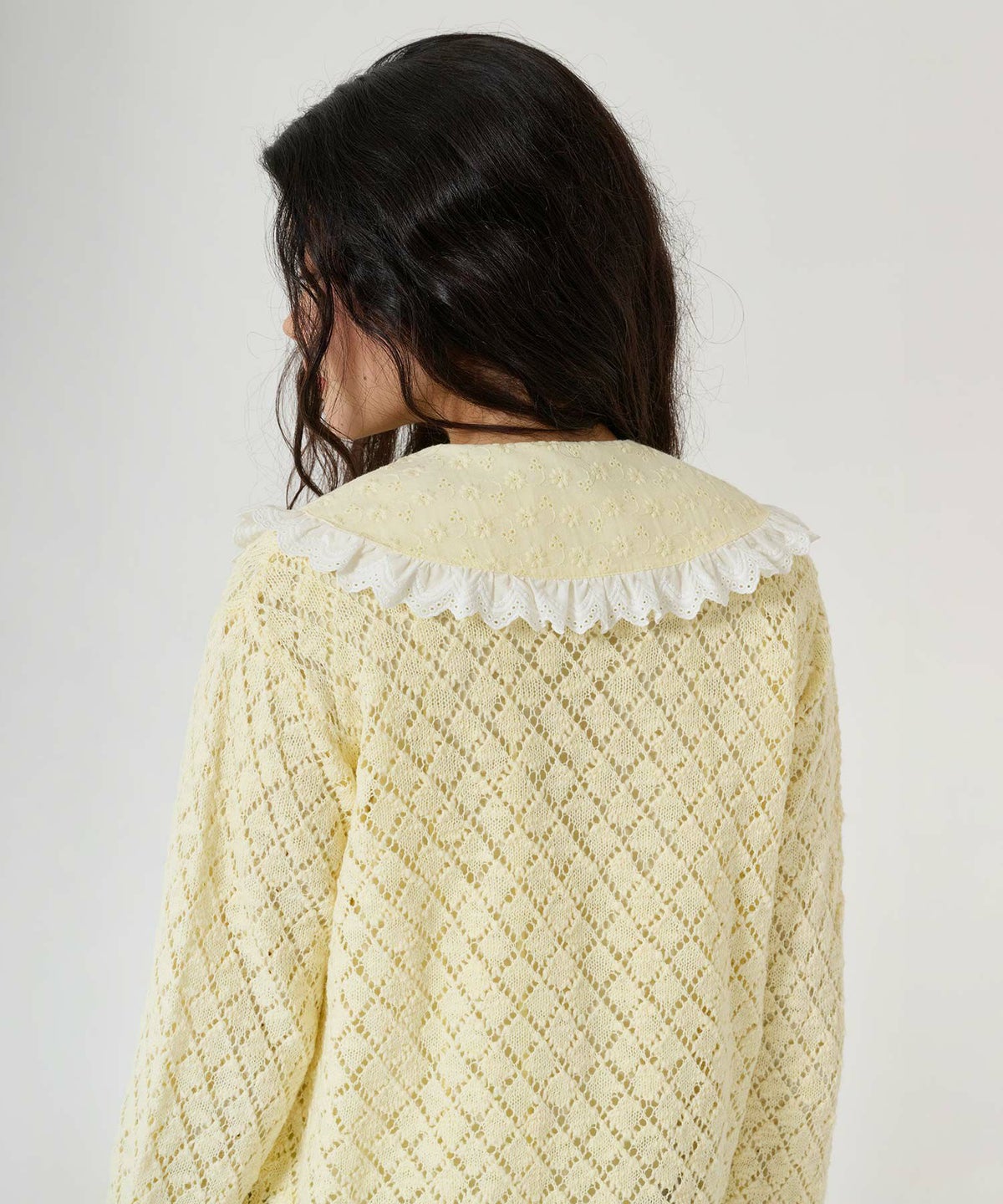 トップス/カーディガン/スラブ糸/透かし編み