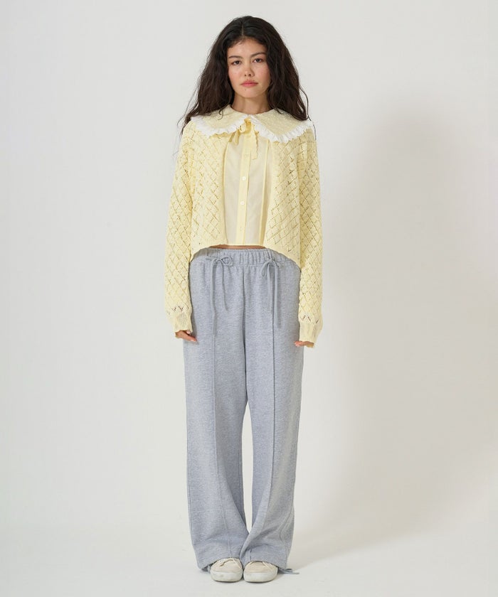 トップス/カーディガン/スラブ糸/透かし編み