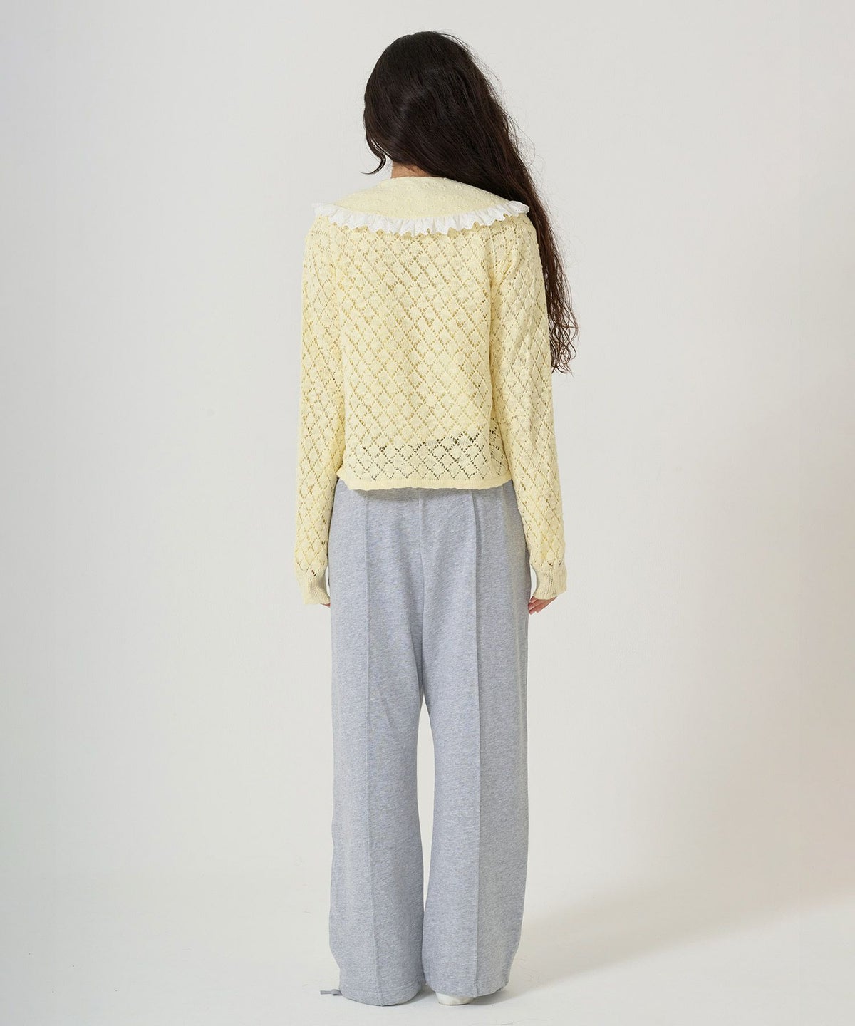 トップス/カーディガン/スラブ糸/透かし編み