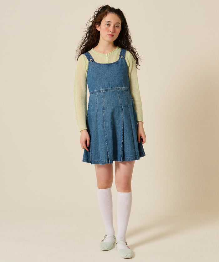 ニット/トップス/ヘンリーネック/シアー