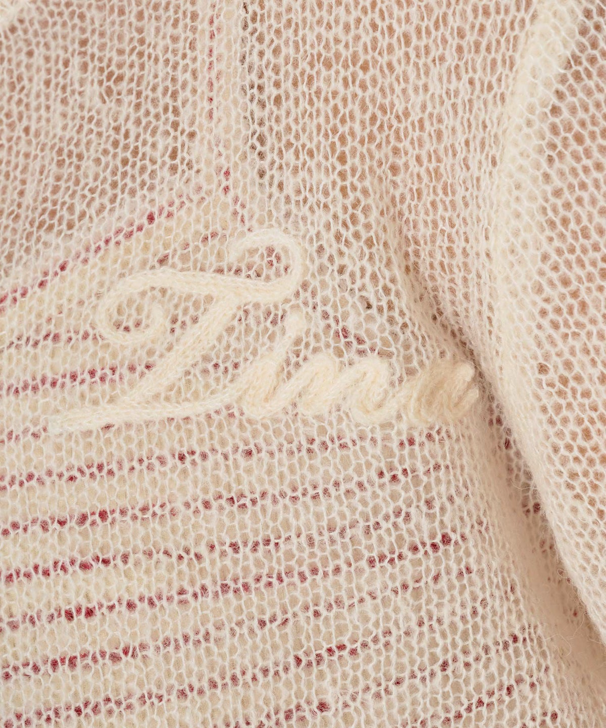 ニット/トップス/ヘンリーネック/シアー