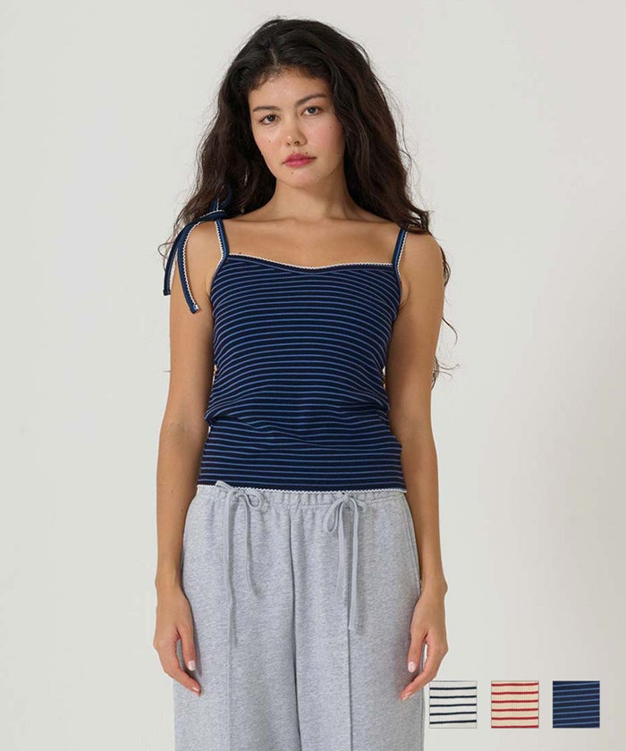 トップス/キャミソール/リブ/ボーダー