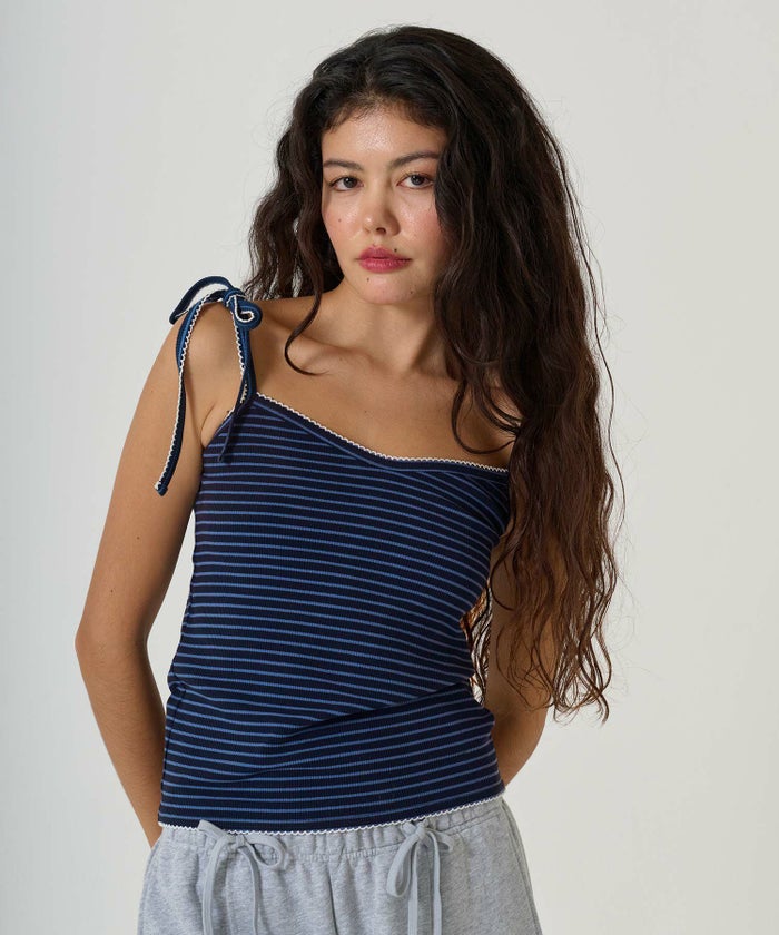 トップス/キャミソール/リブ/ボーダー