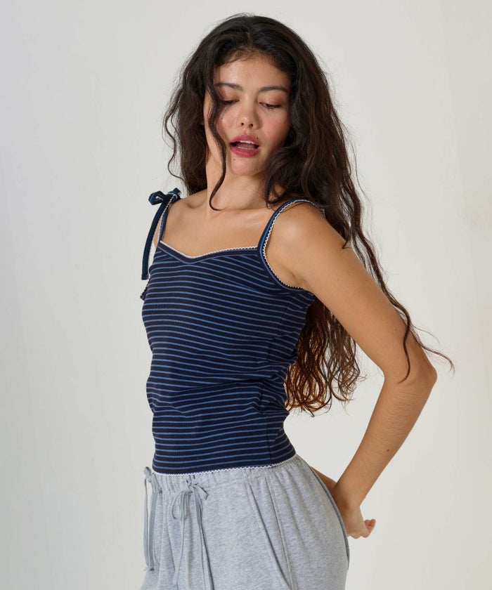 トップス/キャミソール/リブ/ボーダー