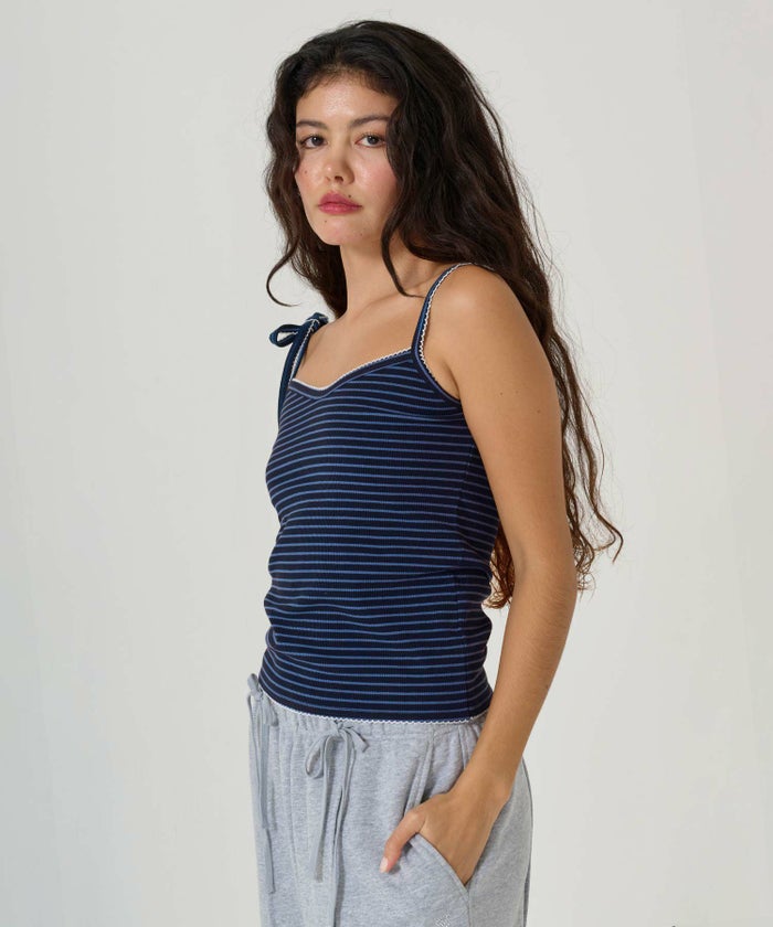 トップス/キャミソール/リブ/ボーダー