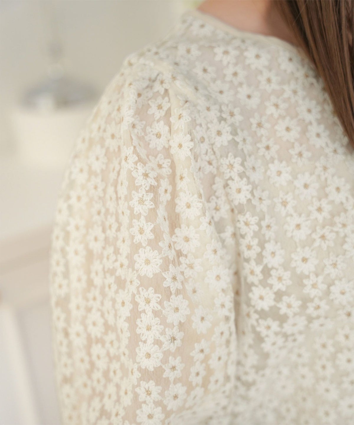 セレクトトップスレディースブラウス白黒お洒落リボン花柄シアーかわいいオフィスジョイントスペース