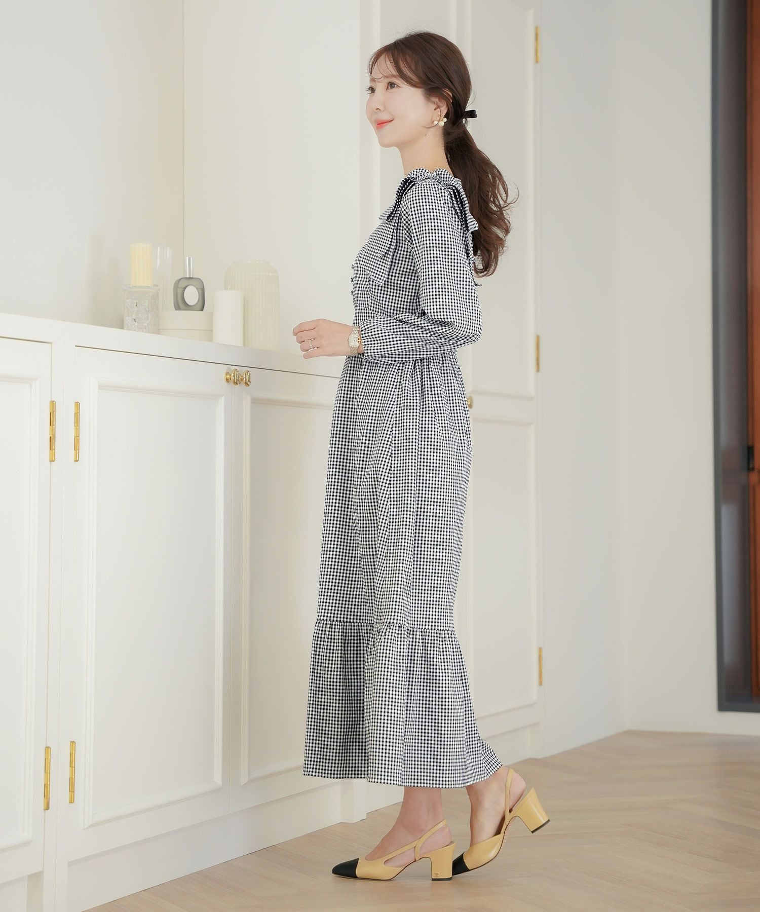 肩リボン アソートパターン ワンピース le reve vaniller 全3色