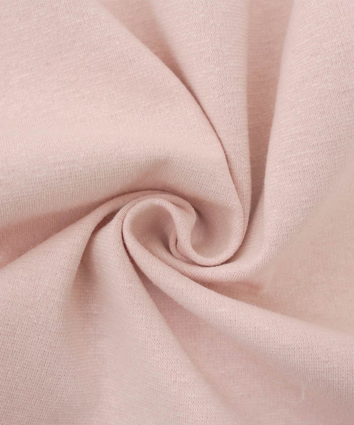 レディース トップス ブラウス カットソー ペプラム 5分袖 6分袖 半袖 夏 春 リボン 柄 チュール 異素材 伸縮 カジュアル フェミニン エレガント 上品 ギャザー