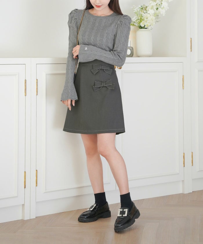 レディース/ボトムス/スカート/ミニスカート/タイトスカート/配色/ステッチ/オールシーズン/かわいい/フェミニン/ガーリー