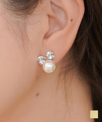 レディース アクセサリー イヤリング リボン パール 上品 エレガント プチプラ かわいい きらきら 1粒パール ＆ リボン イヤリング le reve vaniller